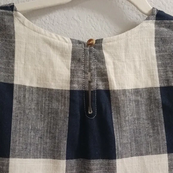 Womens Checkered Dress - Blue and White - Picture 6 of 8